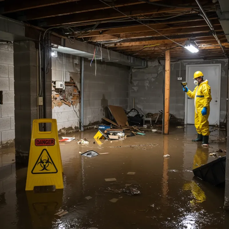 Flooded Basement Electrical Hazard in Rossville, IN Property